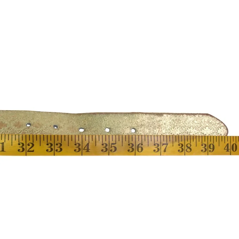 TOOLED GOLD BEIGE GENUINE LEATHER 1 3/8